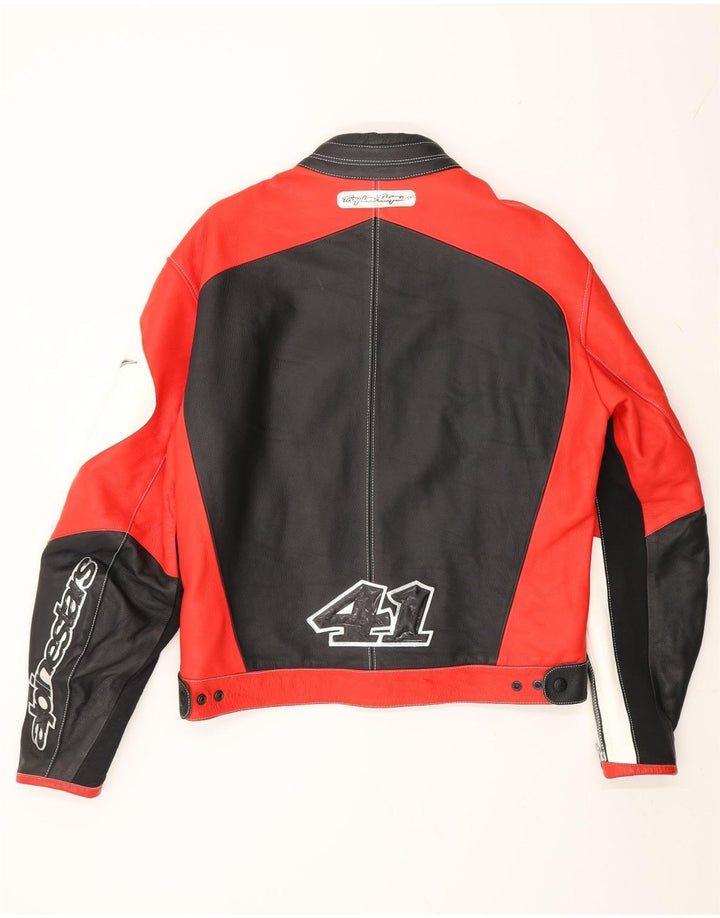 Jachetă de curse grafică Alpinestars pentru bărbați Marea Britanie 38 Roșu Mediu Colorblock Biker