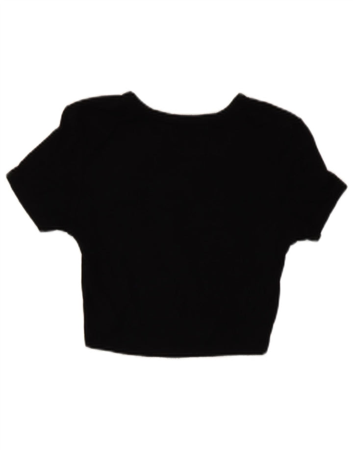 Tricou Crop pentru femei Zara UK 12 Medium Negru