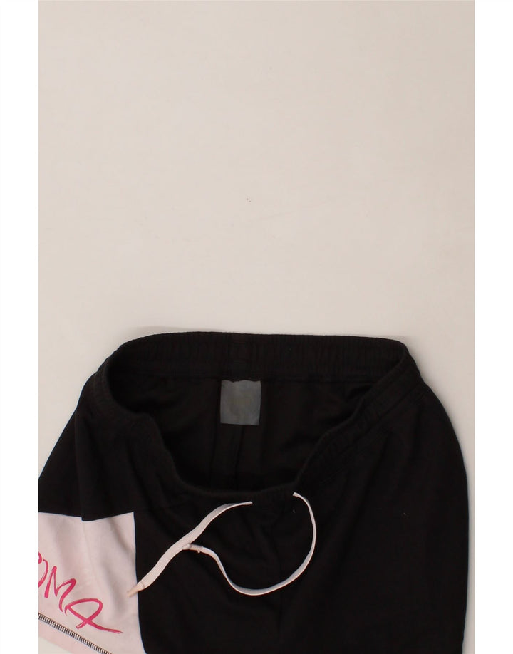 PUMA Womens Graphic Sport Shorts UK 14  Medium  Black Colourblock Vintage Puma and Second-Hand Puma from Messina Hembry 