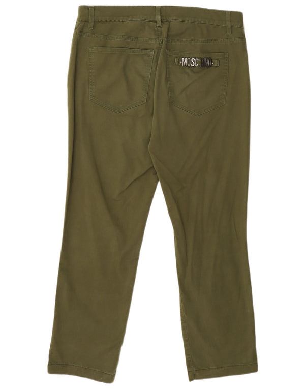 Moschino Womens Slim Casual Pantaloni IT 52 2XL W36 L26 Green Bumbac
