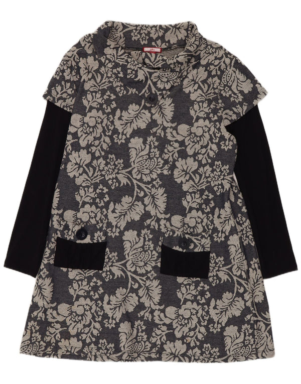 Rochie în formă de A cu mânecă lungă pentru femei Joe Browns UK 18 XL, albastru bleumarin, bumbac floral