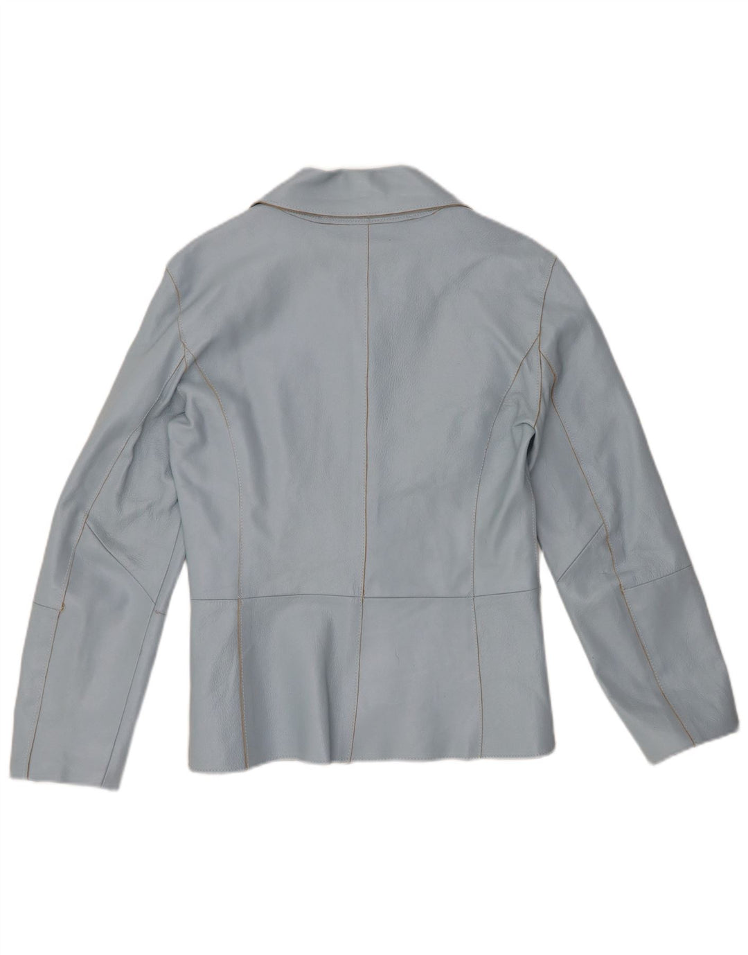 VINTAGE Jachetă din piele cu 2 nasturi pentru femei UK 12 Medium Blue