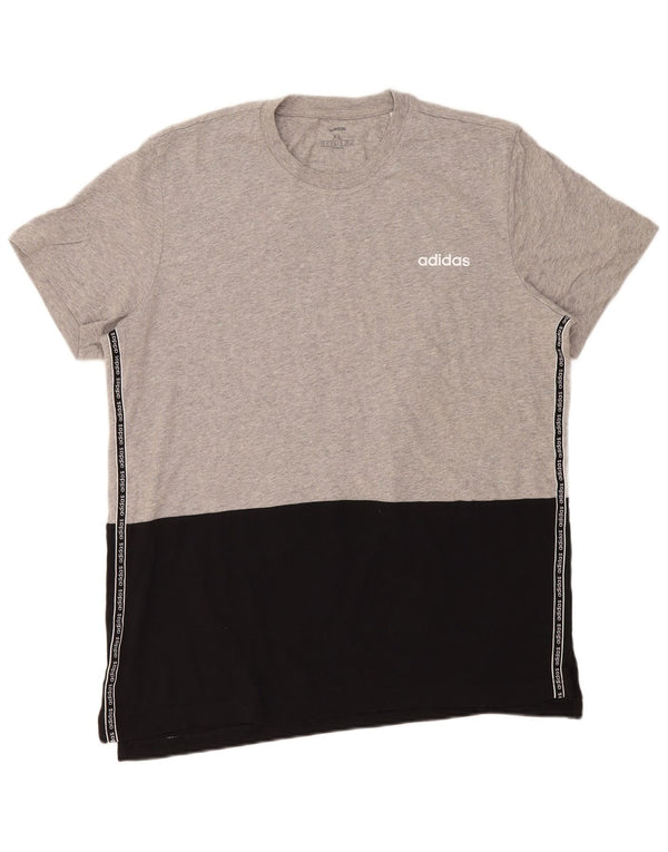 Tricou grafic pentru bărbați Adidas Top XL, gri, bumbac color bloc
