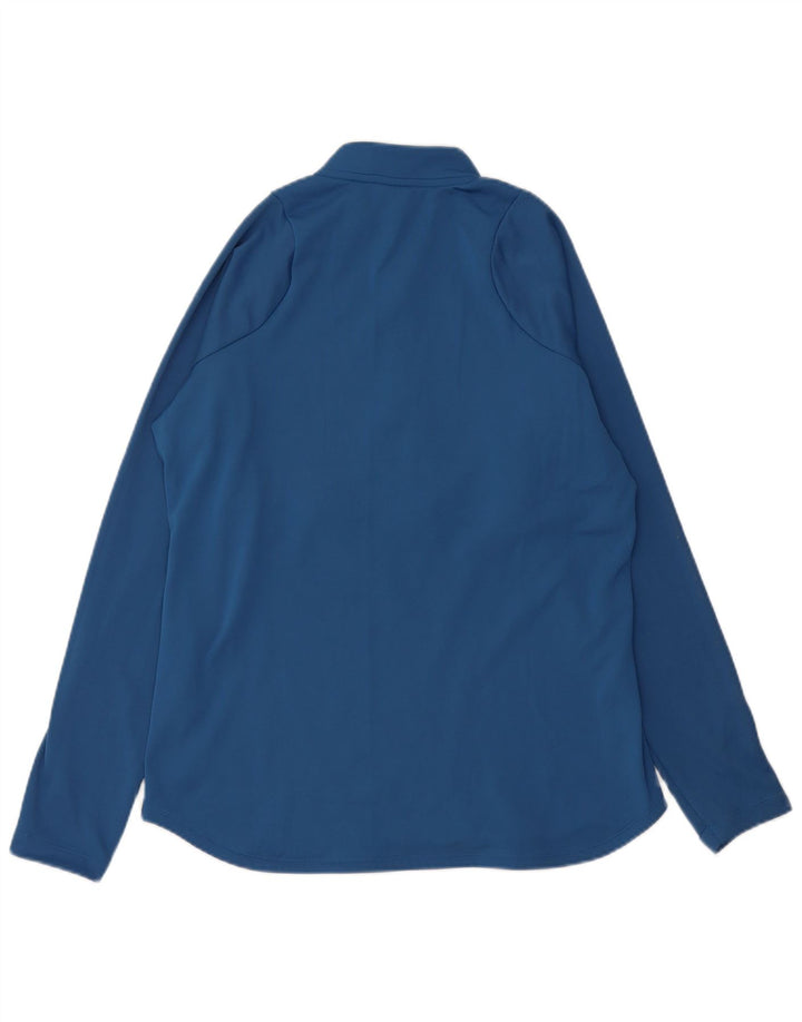 Top de trening NIKE Dri Fit, cu fermoar și gât, pentru femei, UK 14, albastru mediu