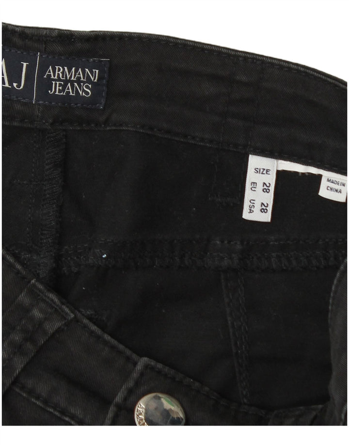 Blugi drepti pentru femei Armani W28 L30 negri