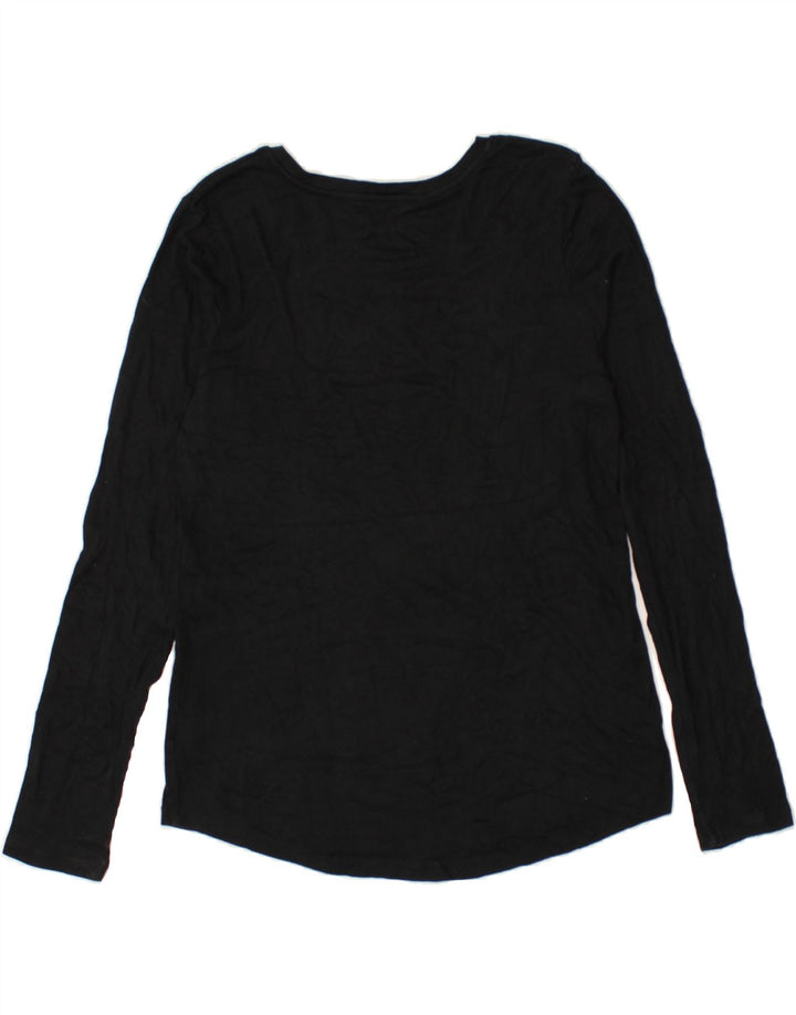 EDDIE BAUER Top pentru femei cu mânecă lungă UK 16, mare, negru, bumbac