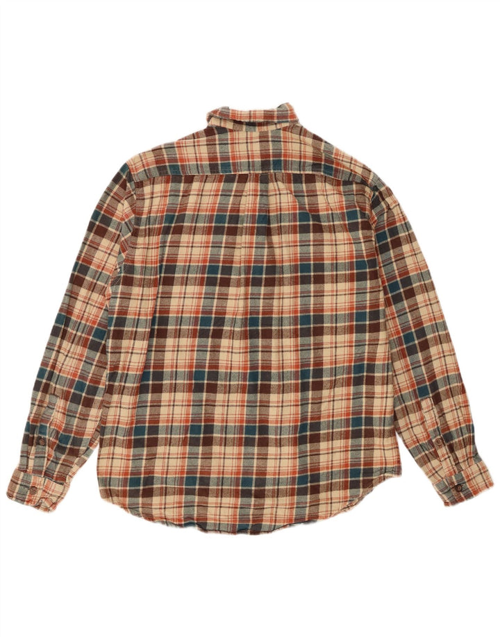 Cămașă de flanel pentru bărbați Eddie Bauer, bumbac cu carouri, bej, mare