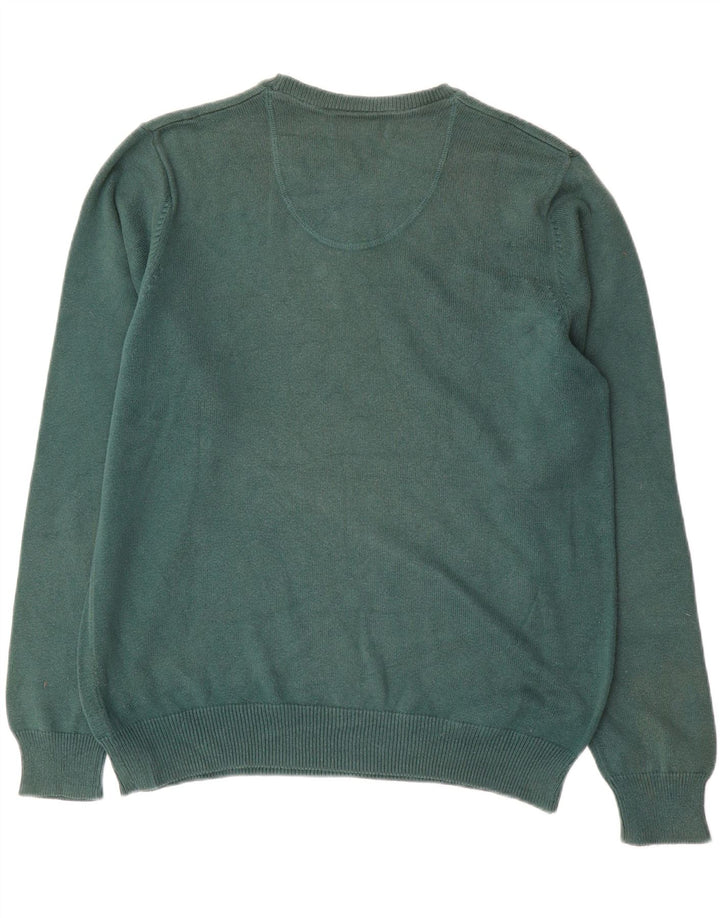 Pulover pentru bărbați Marks & Spencer, Blue Harbour, cu gât crew, verde mediu