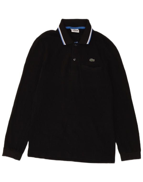 Tricou polo Lacoste pentru bărbați cu mânecă lungă, cu formă normală, mărimea 2 XS, cu dungi negre