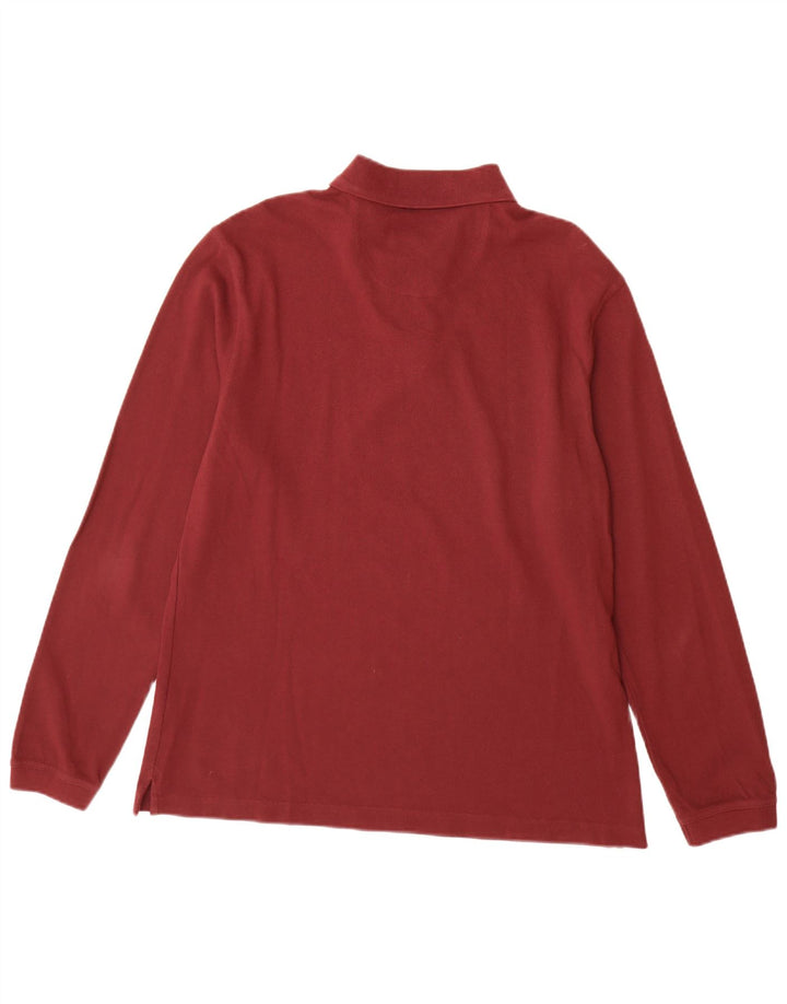 BARBOUR Cămașă Polo cu mânecă lungă pentru bărbați XL Bumbac Burgundy