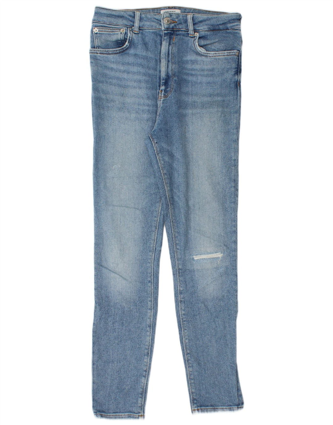 Blugi skinny distressed pentru femei Zara EU 38 Mici L28 L27 Albastru