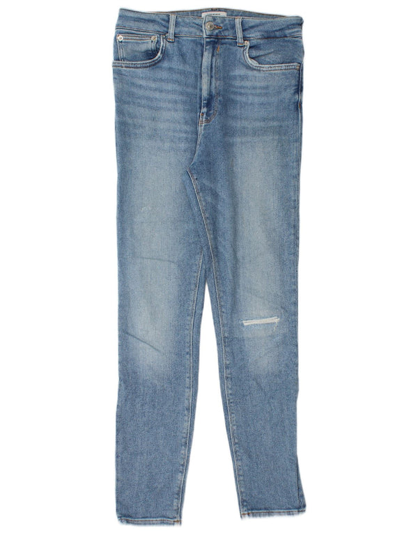 Blugi skinny distressed pentru femei Zara EU 38 Mici L28 L27 Albastru