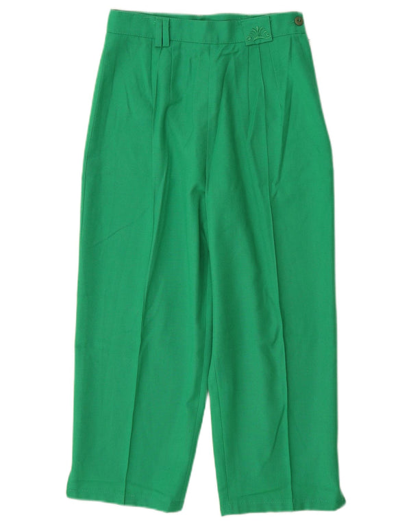 TRAFFIC Pantaloni Capri cu talie înaltă pentru femei UK 10 Small W24 L21 Green