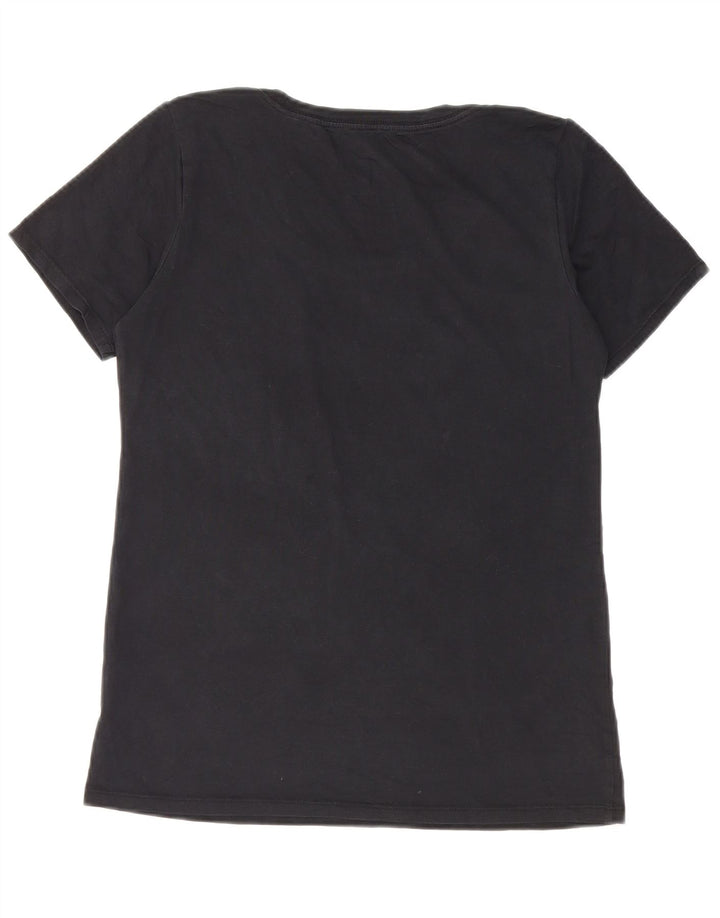 Tricou grafic Nike pentru femei Athletic Cut Top UK 10 Small Black Bumbac