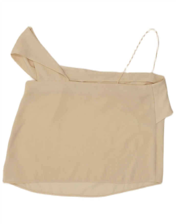 Top cu un umăr pentru femei Zara UK 14, mare, alb