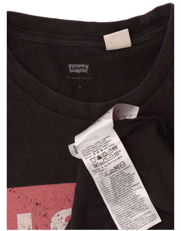 Tricou grafic pentru femei LEVI'S Top UK 16, mare, negru, bumbac