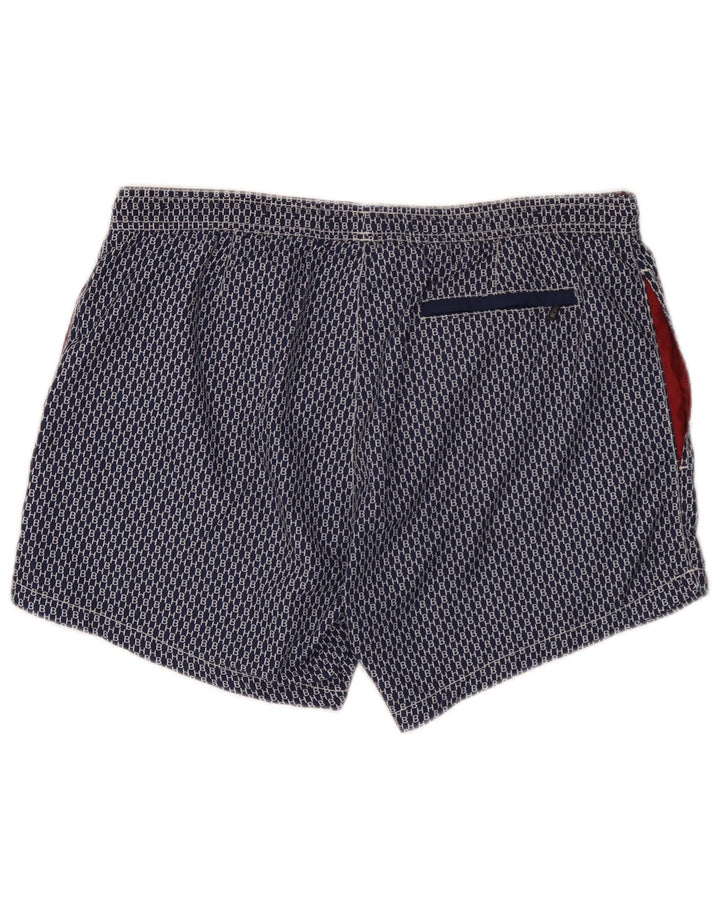 Pantaloni scurți de înot grafic pentru bărbați Hugo Boss, poliester geometric, albastru, mediu