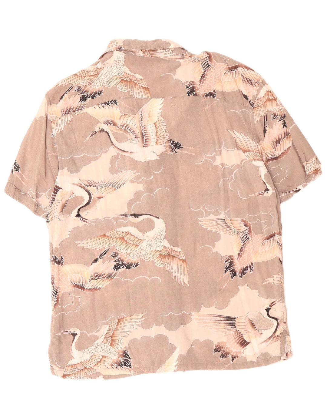 Cămașă cu mânecă scurtă pentru bărbați All Saints Gri mediu Animal Print Viscoză Pasăre