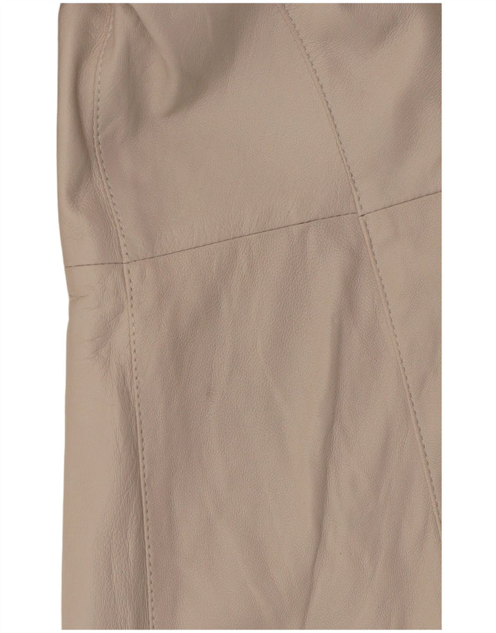 Palton din piele vintage pentru femei IT 42 Medium din piele albă