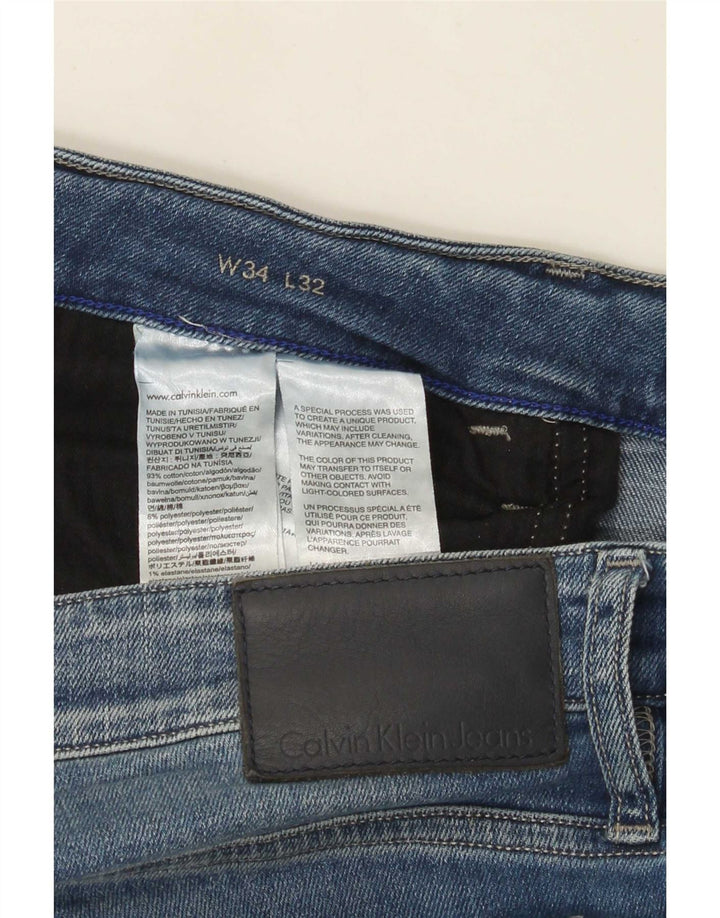 Blugi slim pentru bărbați Calvin Klein W34 L32 Bumbac albastru
