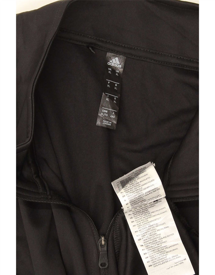 Adidas pentru bărbați, cu fermoar și gât, cu mânecă lungă, XL, poliester, negru