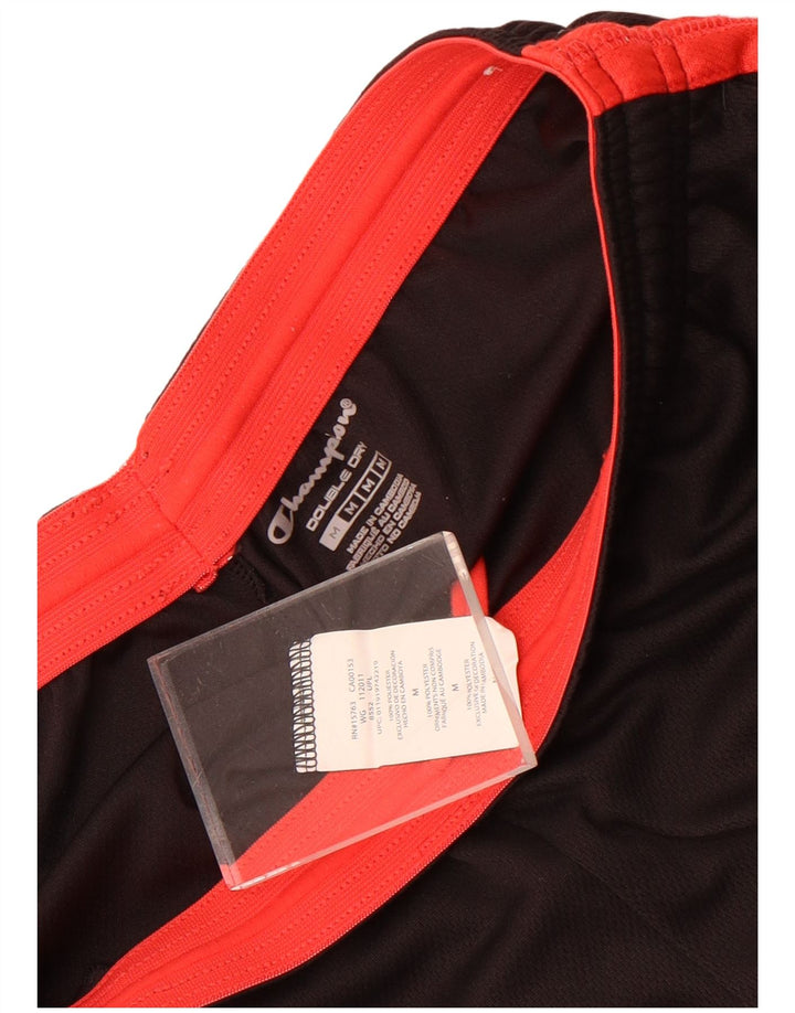 Pantaloni scurți sport dublu uscat Champion pentru bărbați, poliester color bloc mediu, negru