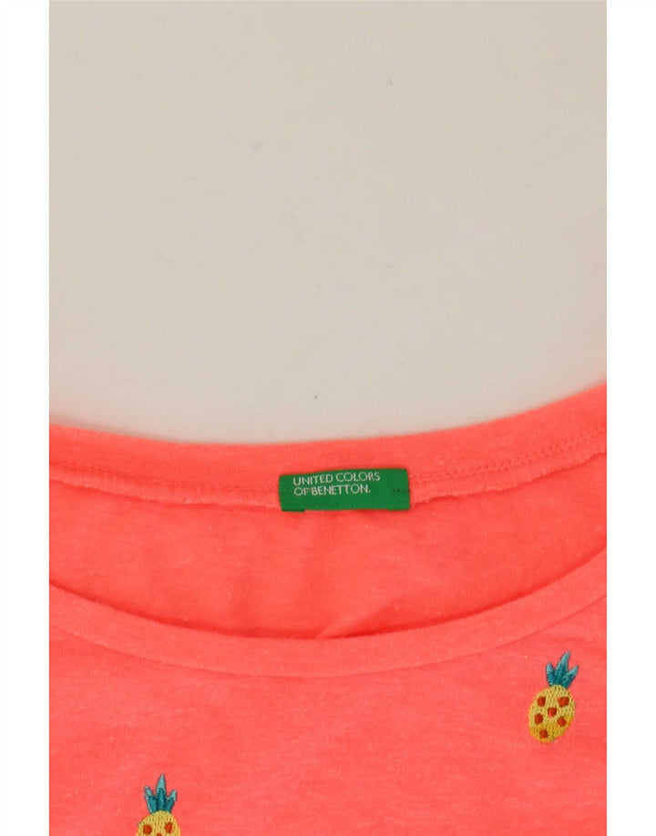 Tricou grafic Benetton pentru femei Top UK 14 Medium Pink