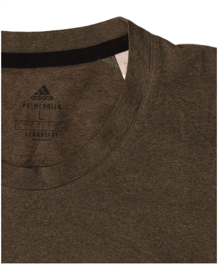 Tricou pentru bărbați Adidas Aeroready Top mare din poliester kaki