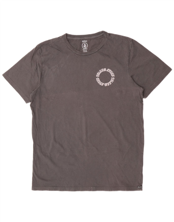 Tricou grafic pentru bărbați Volcom Modern Fit Top mare din bumbac gri