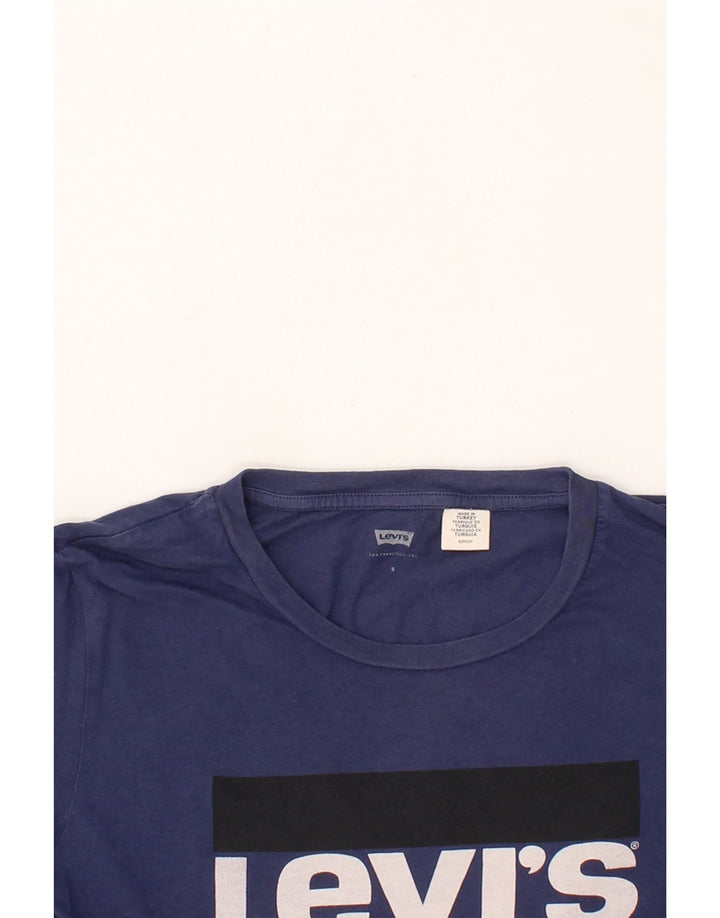 LEVI'S Mens Graphic T-Shirt Top Small Navy Blue Vintage Levi's and Second-Hand Levi's from Messina Hembry 