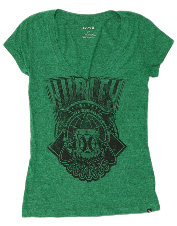 Tricou grafic Hurley pentru femei Top UK 12 Poliester verde mediu