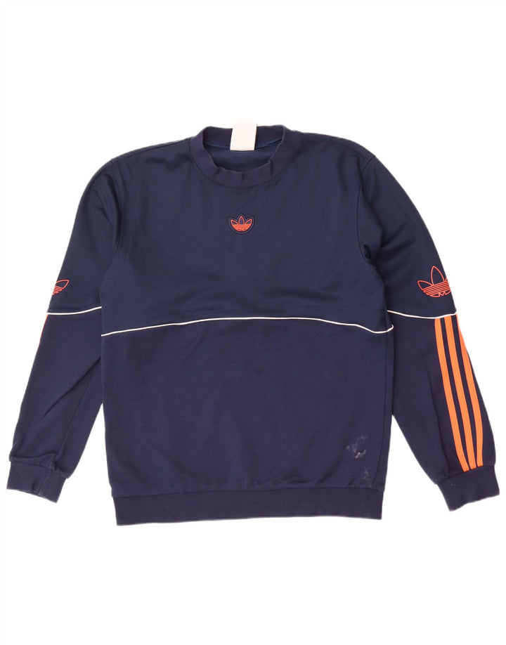 Hanorac grafic pentru bărbați Adidas Jumper mic din bumbac bleumarin