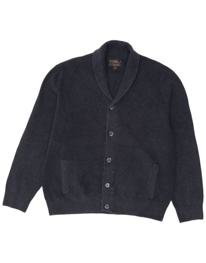 Pulover cardigan pentru bărbați Marks & Spencer, poliester bleumarin 2XL