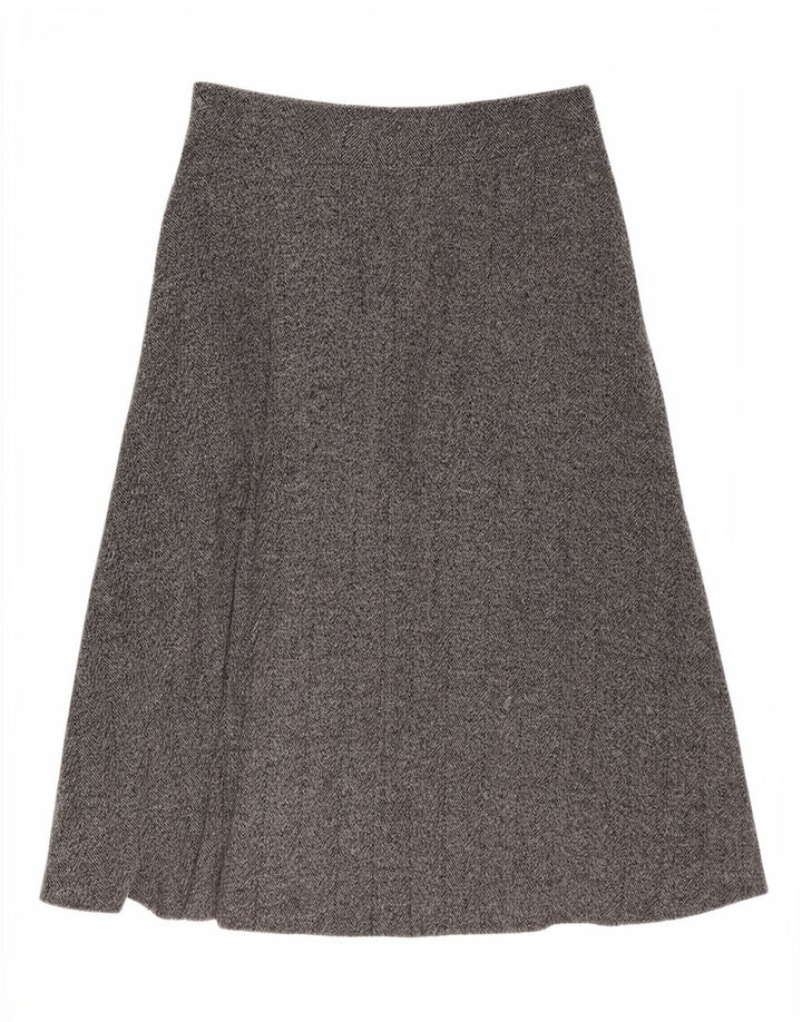 Fusta Midi A-Line pentru femei Zara, mare W32, gri Herringbone