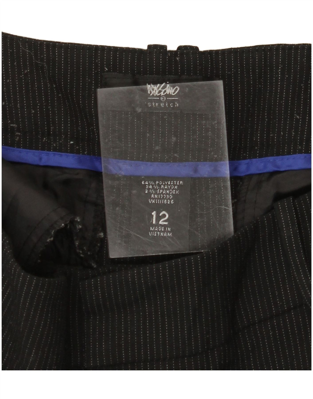 Pantaloni casual pentru femei MOSSIMO Bootcut US 12 Large W34 L31 Black Pinstripe