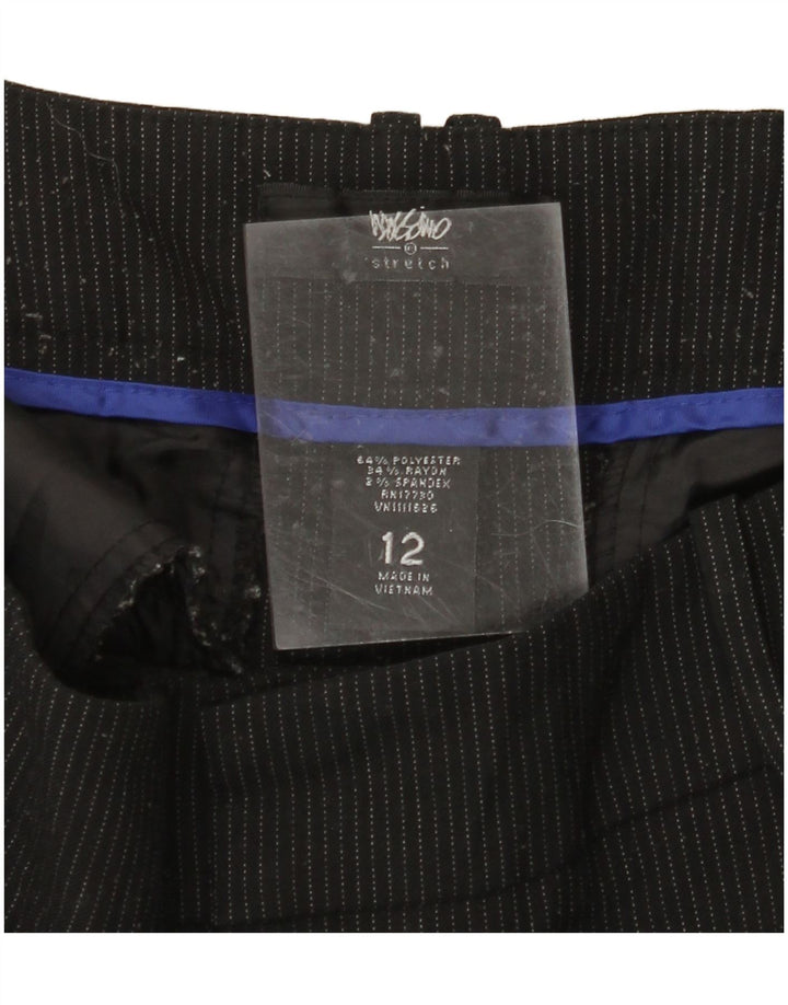 Pantaloni casual pentru femei MOSSIMO Bootcut US 12 Large W34 L31 Black Pinstripe