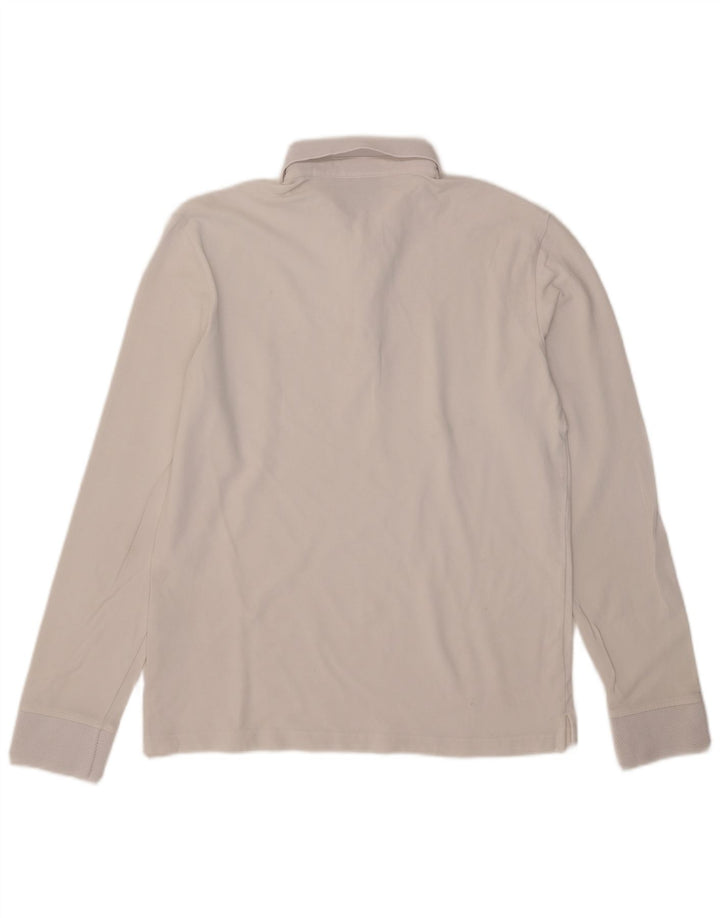 Cămașă polo cu mânecă lungă pentru bărbați Armani Exchange, bumbac alb mediu