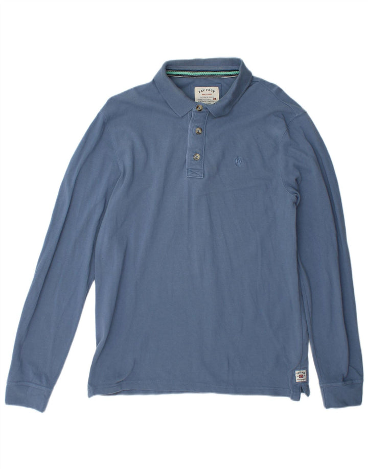 Tricou polo cu mânecă lungă pentru bărbați Fat Face, bumbac albastru mediu