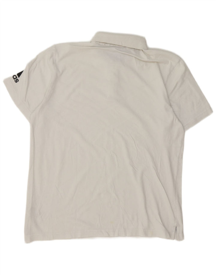 Tricou polo pentru bărbați Adidas, mare, alb, bumbac