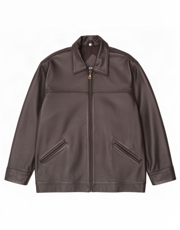 Jachetă din piele pentru bărbați Akaso UK 38 Medium Black