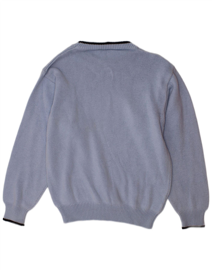 Fred Perry Pulover cu gât crew pentru băieți, 5-6 ani, bumbac albastru