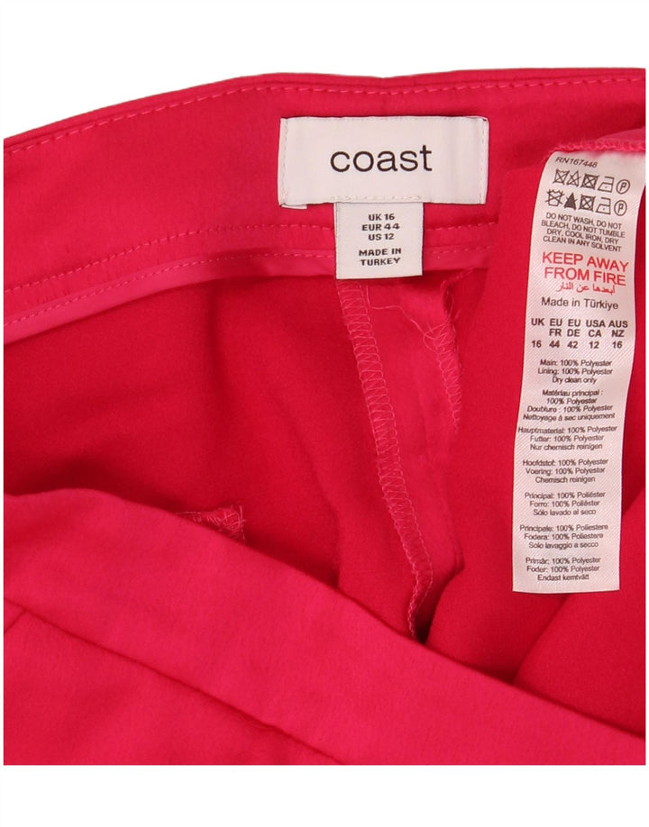 Pantaloni chino bootcut pentru femei Coast UK 16 mare L36 L32 poliester roz