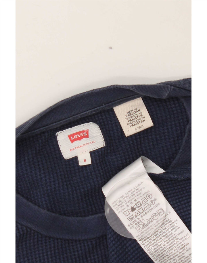 Top pentru bărbați Levi's cu mânecă lungă, mic, bleumarin, bumbac