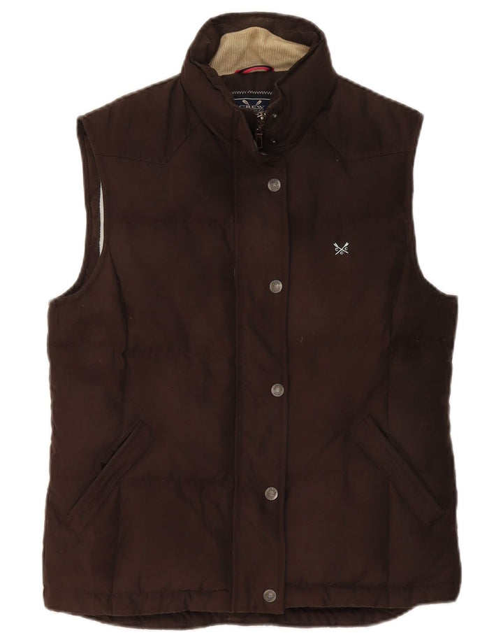 Crew Clothing Gilet căptușit pentru femei UK 10 Small Brown Poliester