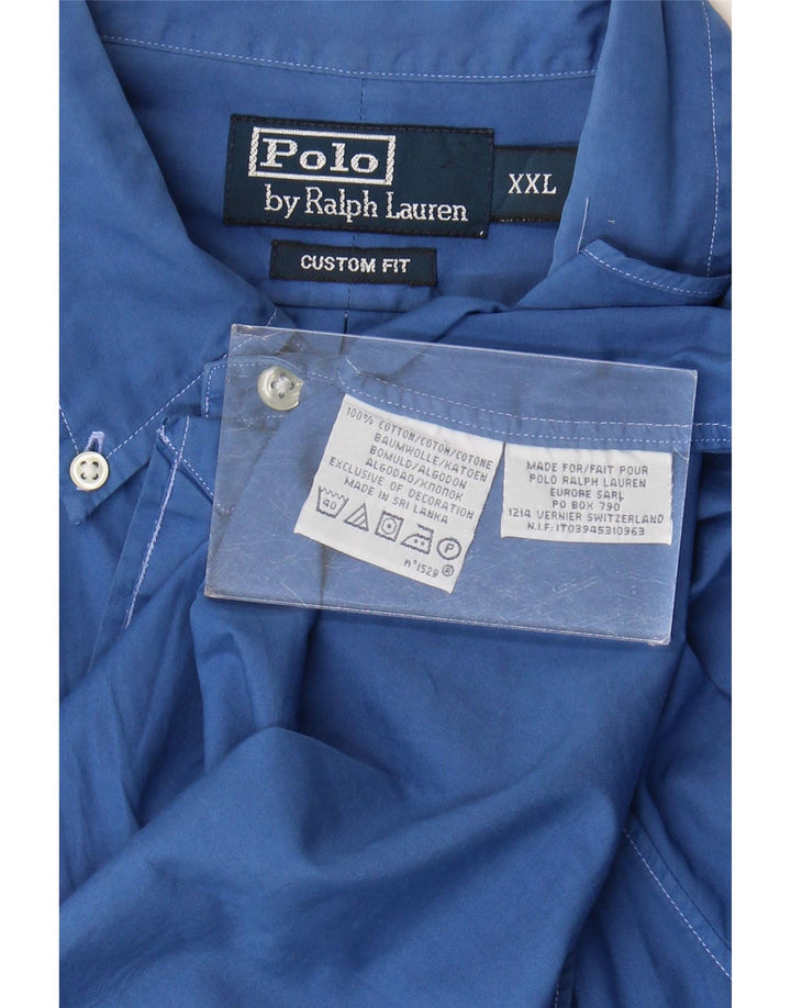 Cămașă personalizată Polo Ralph Lauren pentru bărbați, bumbac albastru 2XL
