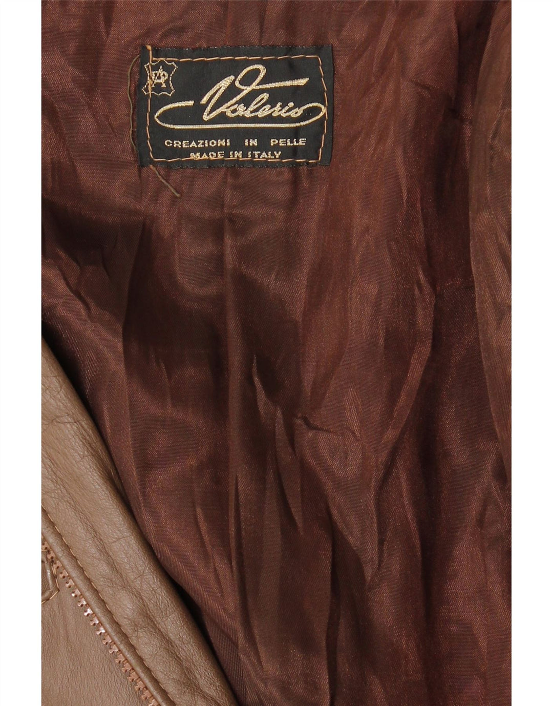 Palton de piele vintage pentru femei UK 14 piele maro medie