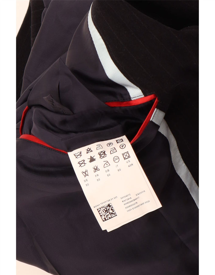 Blazer pentru bărbați HUGO BOSS, cu 2 nasturi, EU 50, bumbac mare negru cu dungi