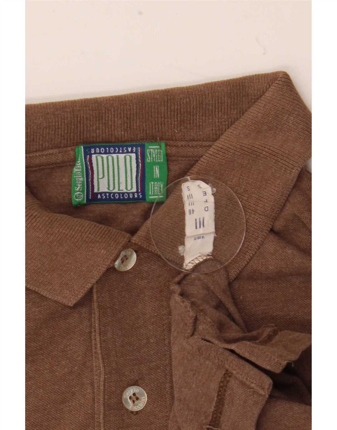 Sergio Tacchini Tricou polo cu mânecă lungă pentru bărbați EU 46 Mic Bej