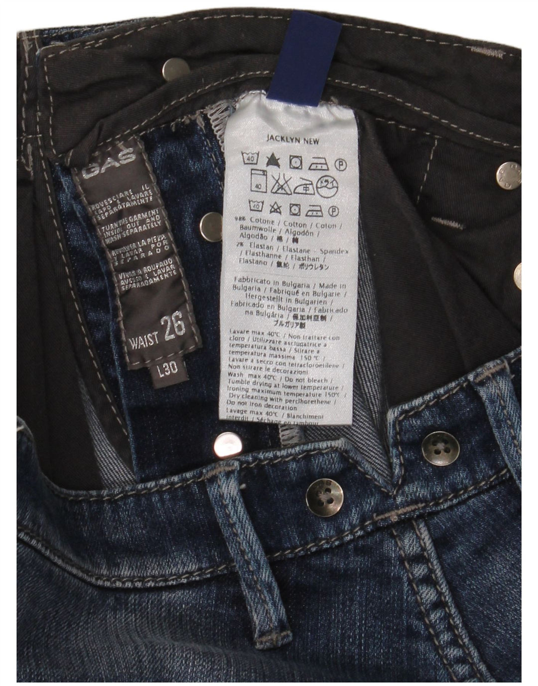 Blugi subțiri pentru femei Gas W26 L30 Bumbac albastru