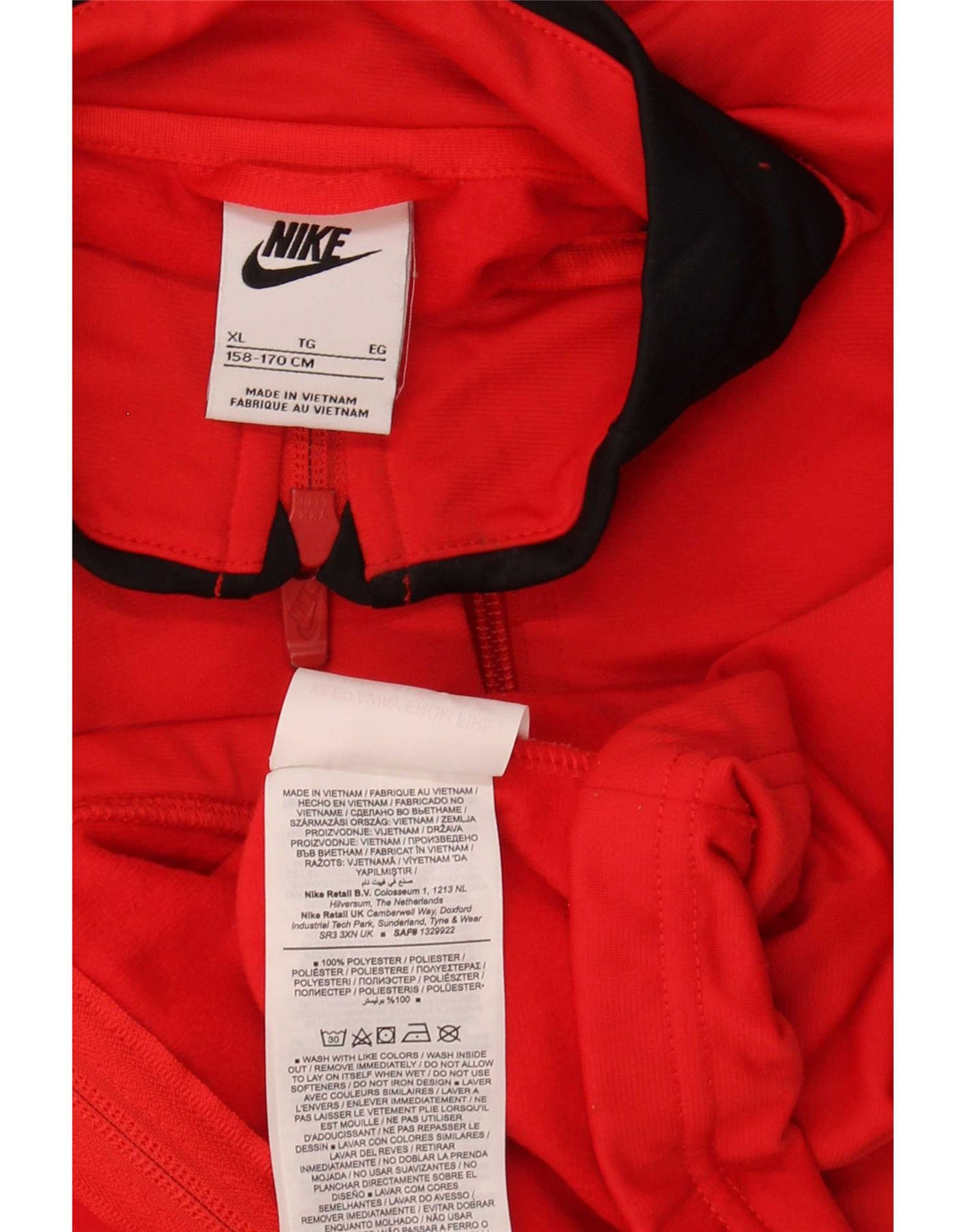 Jachetă de trening pentru băieți Nike 13-14 ani XL poliester color bloc roșu